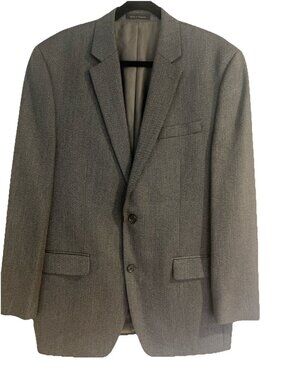 Michael Kors Jacket Mens 42L Gray Herringbone Two Button Blazer Suit Coat Career